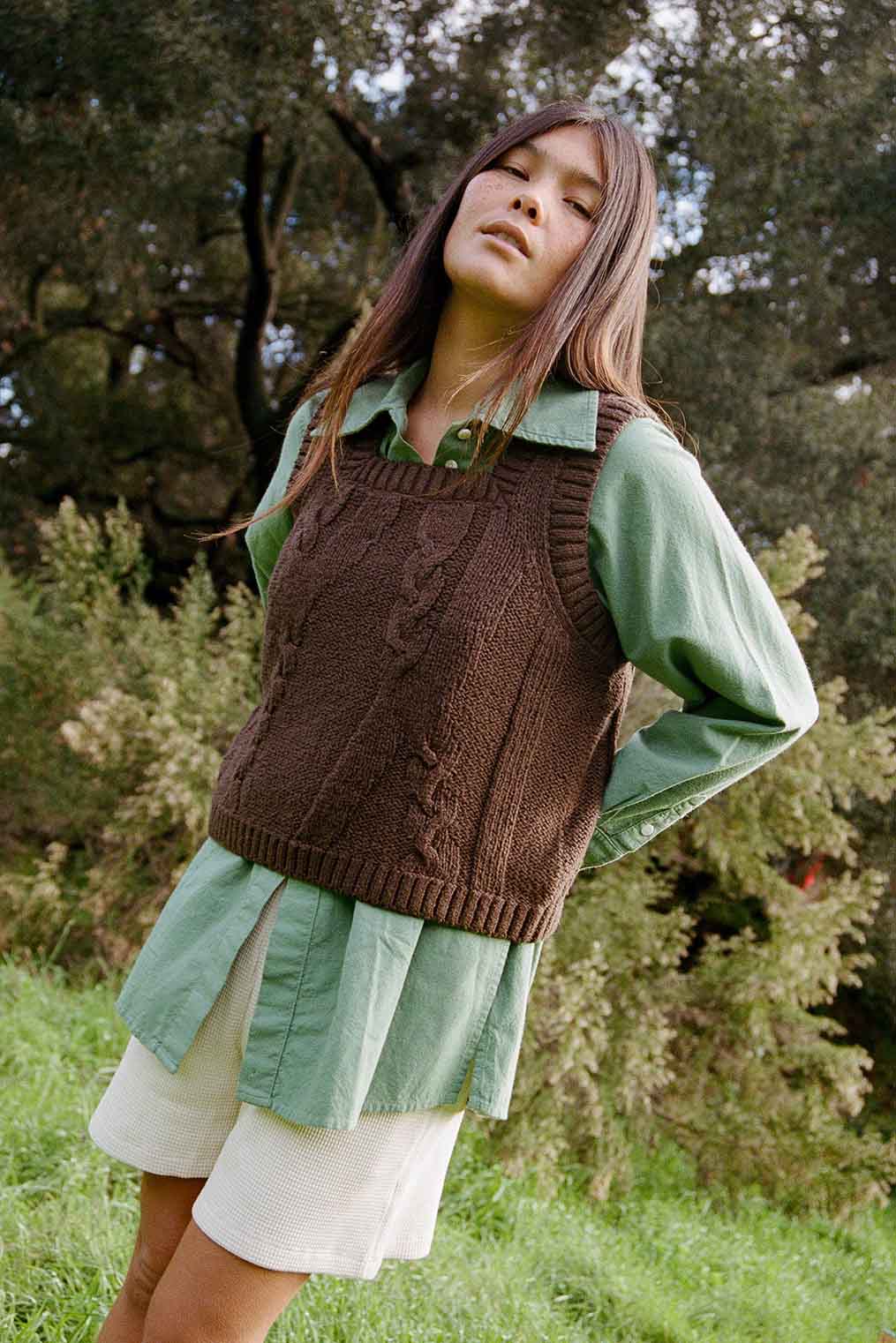 Braided Knit Vest