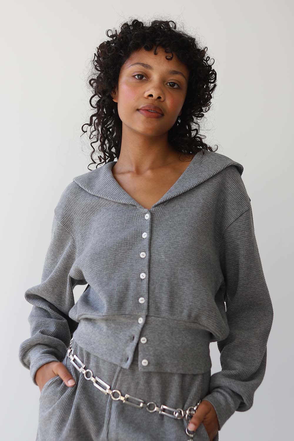 Waffle Sailor Cardigan